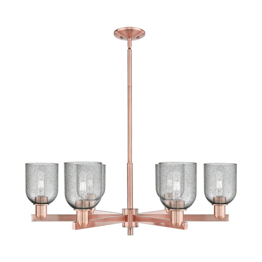 Innovations Caledonia 35in 6-Light Chandelier | Industrial Antique Copper and Charcoal Glass | Dining Room & Living Room | Model 716-6CR-AC-G257