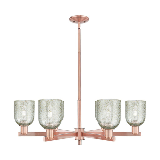 Innovations Caledonia 35in 6-Light Chandelier | Industrial Antique Copper Steel and Mica Glass | Dining Room & Living Room | Model 716-6CR-AC-G259