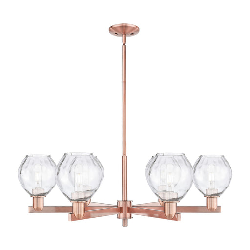 Innovations Waverly 36in 6-Light Chandelier | Industrial Antique Copper and Clear Glass | Dining Room & Living Room | Model 716-6CR-AC-G362