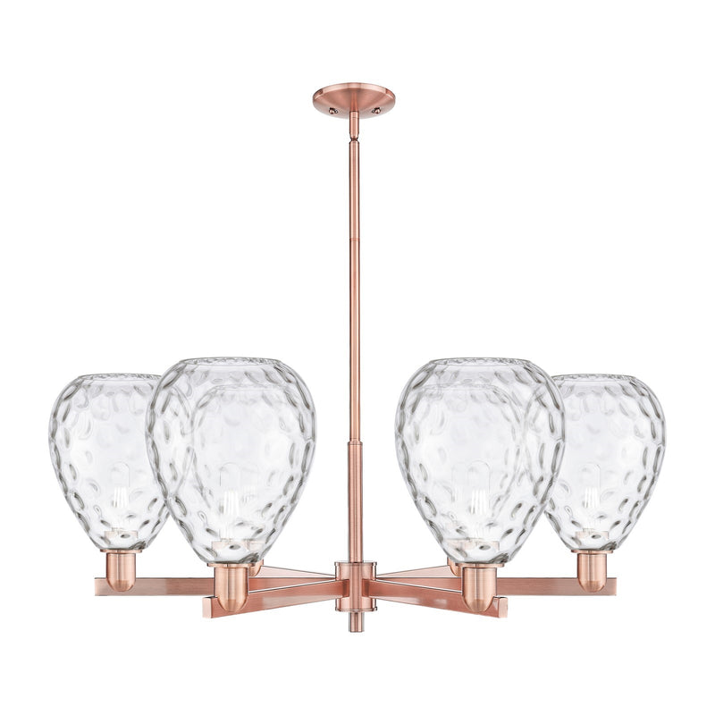 Innovations Waverly 38in 6-Light Chandelier | Industrial Antique Copper Steel and Clear Glass | Kitchen Island & Dining Room | Model 716-6CR-AC-G372