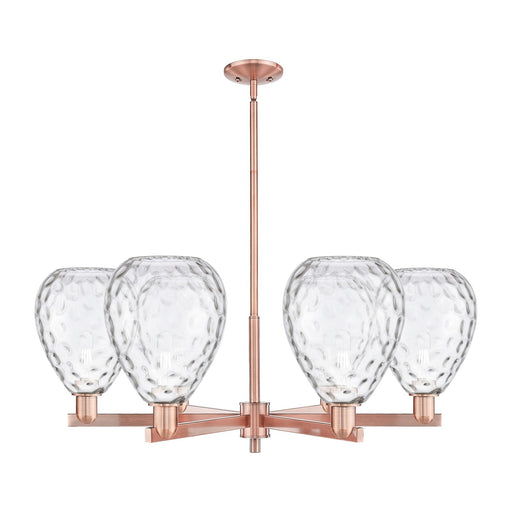 Innovations Waverly 38in 6-Light Chandelier | Industrial Antique Copper Steel and Clear Glass | Kitchen Island & Dining Room | Model 716-6CR-AC-G372