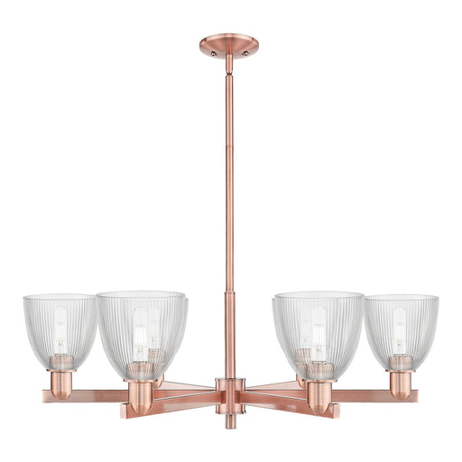 Innovations Castile 36in 6-Light Chandelier | Industrial Antique Copper Steel and Clear Glass | Dining Room & Living Room | Model 716-6CR-AC-G382