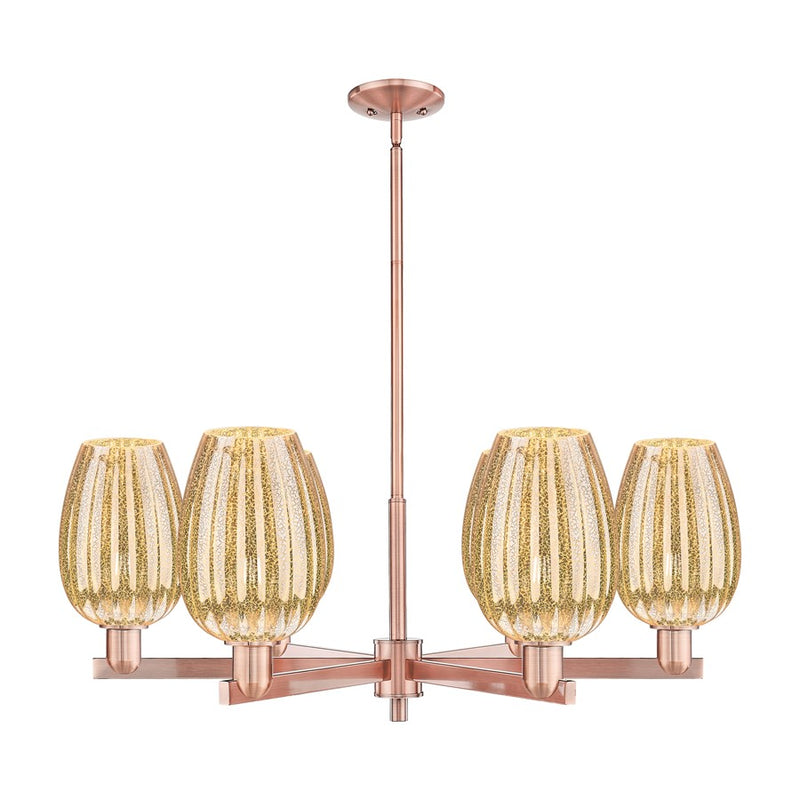 Innovations Preston 6Lt 24" Flute Stem Chandelier, CP/MC - 716-6CR-AC-G457-6ME