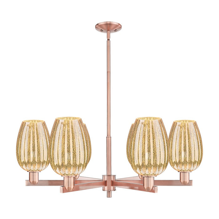 Innovations Preston 6Lt 24" Flute Stem Chandelier, CP/MC - 716-6CR-AC-G457-6ME