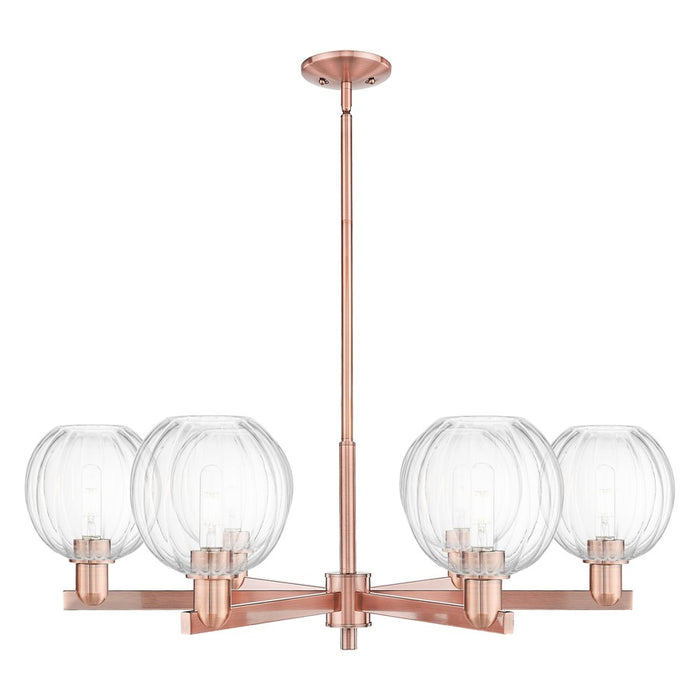 Innovations Preston 6Lt 24" Globe Stem Chandelier, CP/CL - 716-6CR-AC-G458-7CL
