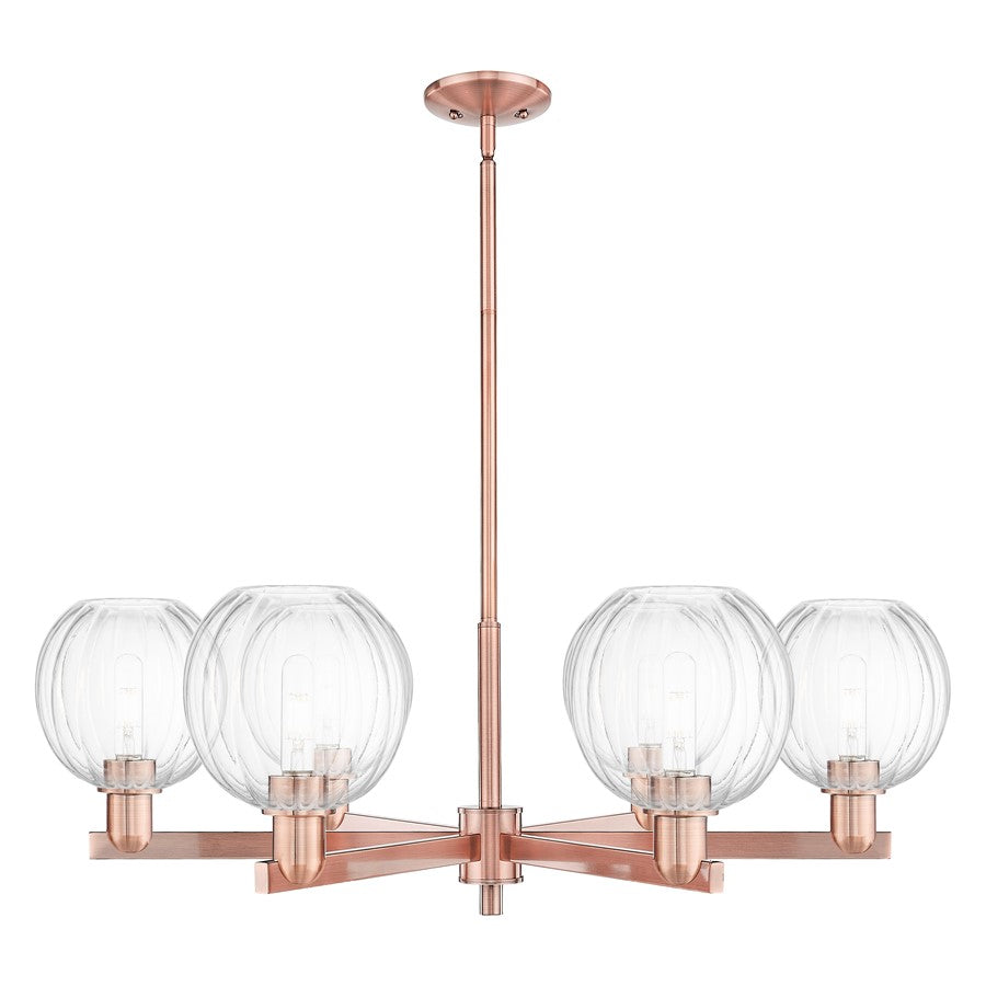 Innovations Preston 6Lt 24" Globe Stem Chandelier, CP/CL - 716-6CR-AC-G458-7CL