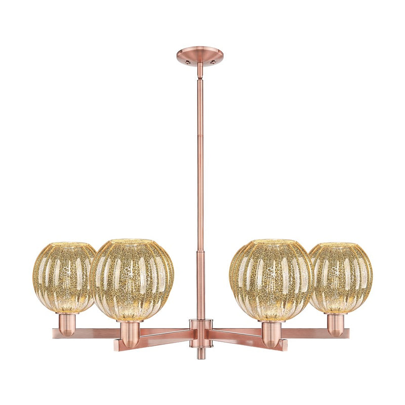 Innovations Preston 6Lt 24" Globe Stem Chandelier, CP/MC - 716-6CR-AC-G458-7ME