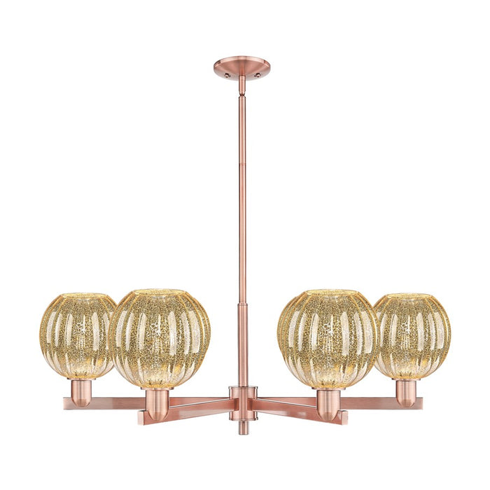 Innovations Preston 6Lt 24" Globe Stem Chandelier, CP/MC - 716-6CR-AC-G458-7ME