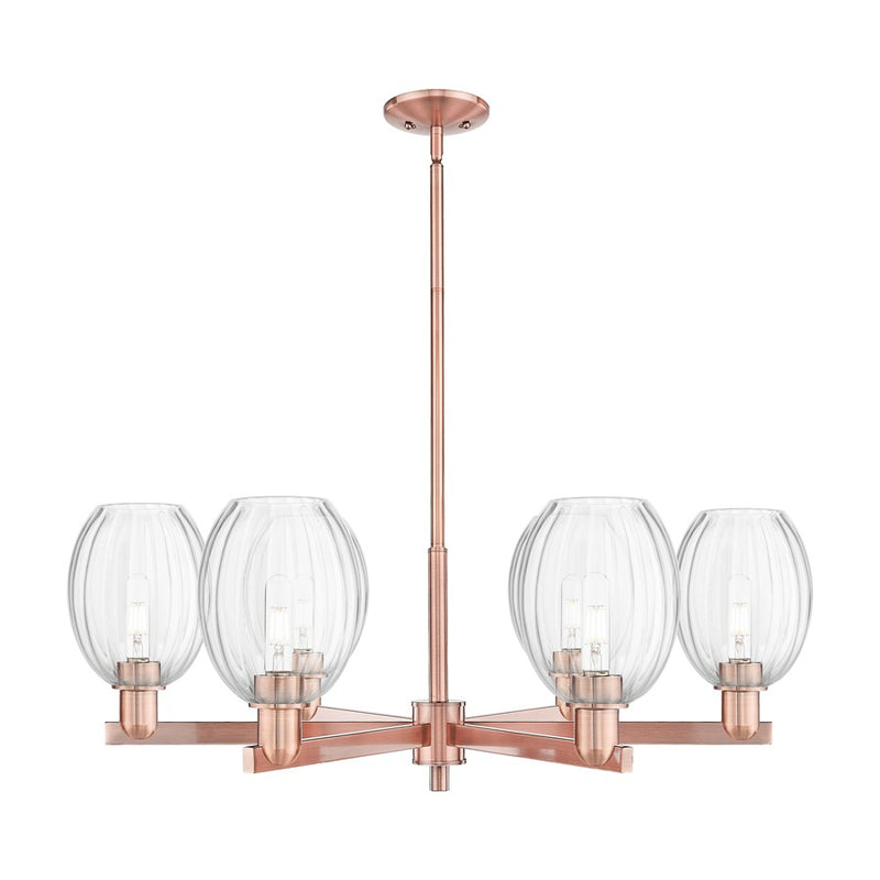 Innovations Preston 6Lt 24" Bell Stem Chandelier, CP/Clear - 716-6CR-AC-G459-6CL