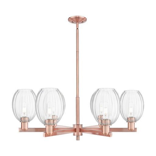 Innovations Preston 6Lt 24" Bell Stem Chandelier, CP/Clear - 716-6CR-AC-G459-6CL