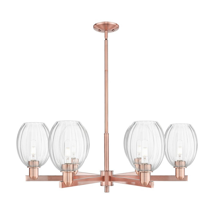 Innovations Preston 6Lt 24" Bell Stem Chandelier, CP/Clear - 716-6CR-AC-G459-6CL