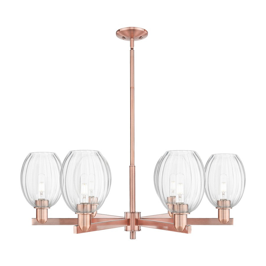 Innovations Preston 6Lt 24" Bell Stem Chandelier, CP/Clear - 716-6CR-AC-G459-6CL