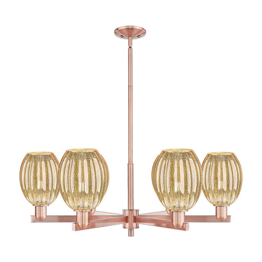 Innovations Preston Bulb 36in 6-Light Chandelier | Industrial Antique Copper and Mercury Glass | Dining Room & Living Room | Model 716-6CR-AC-G459-6ME