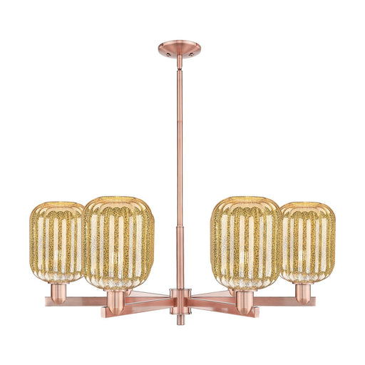 Innovations Preston Cylinder 36.5in 6-Light Chandelier | Industrial Antique Copper and Mercury Glass | Dining Room & Living | Model 716-6CR-AC-G460-7ME