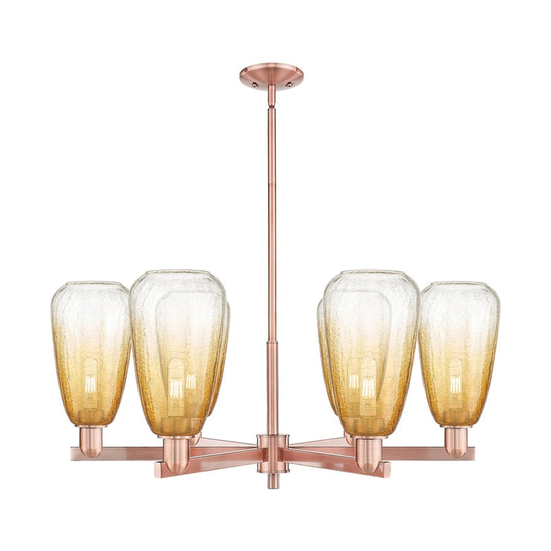 Innovations BH Almond 6Lt 24" Stem Chandelier, CP/AM - 716-6CR-AC-G480-6AM
