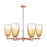 Innovations BH Almond 6Lt 24" Stem Chandelier, CP/AM - 716-6CR-AC-G480-6AM
