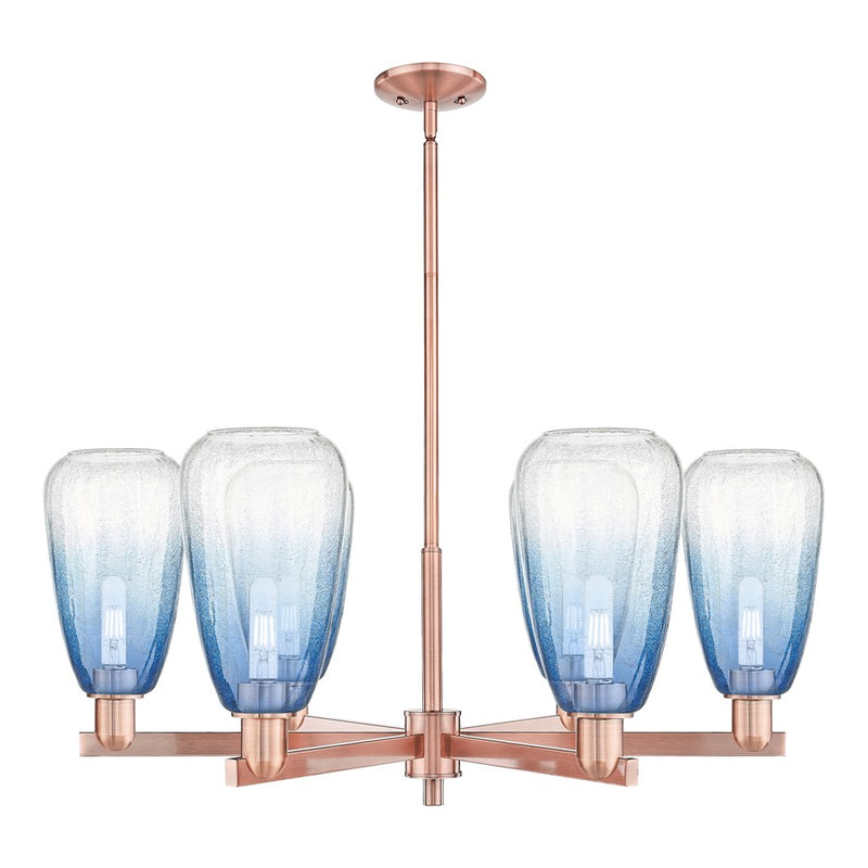 Innovations BH Almond 6Lt 24" Stem Chandelier, CP/SB - 716-6CR-AC-G480-6SB
