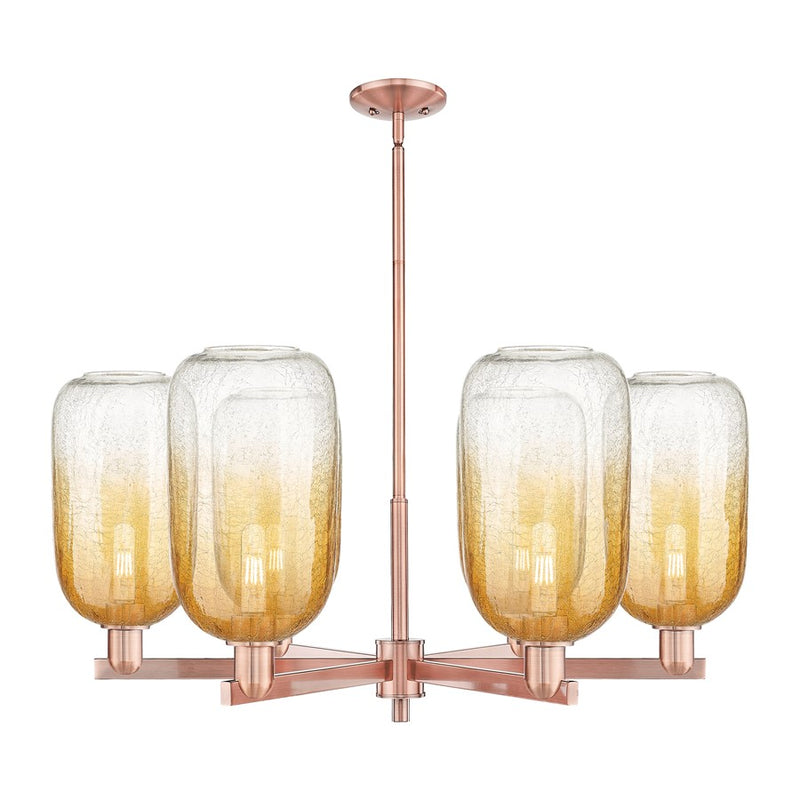 Innovations BH Cloche 6Lt 24" Stem Chandelier, CP/AM - 716-6CR-AC-G482-7AM