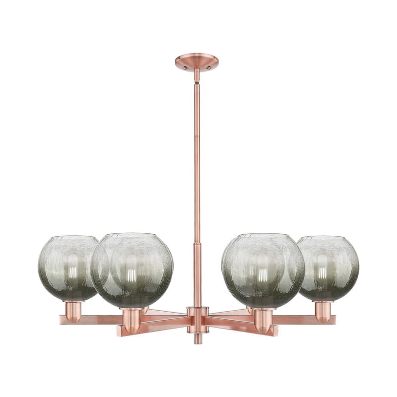 Innovations Brookhaven Globe 37.62in 6-Light Chandelier | Industrial Antique Copper Steel and Slate Glass | Dining Room & | Model 716-6CR-AC-G483-8SL
