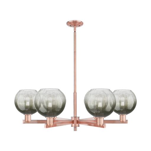Innovations Brookhaven Globe 37.62in 6-Light Chandelier | Industrial Antique Copper Steel and Slate Glass | Dining Room & | Model 716-6CR-AC-G483-8SL