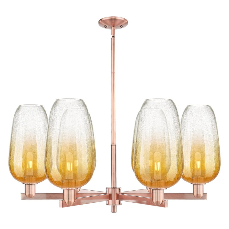 Innovations BH Flute 6Lt 24" Stem Chandelier, CP/AM - 716-6CR-AC-G484-7AM