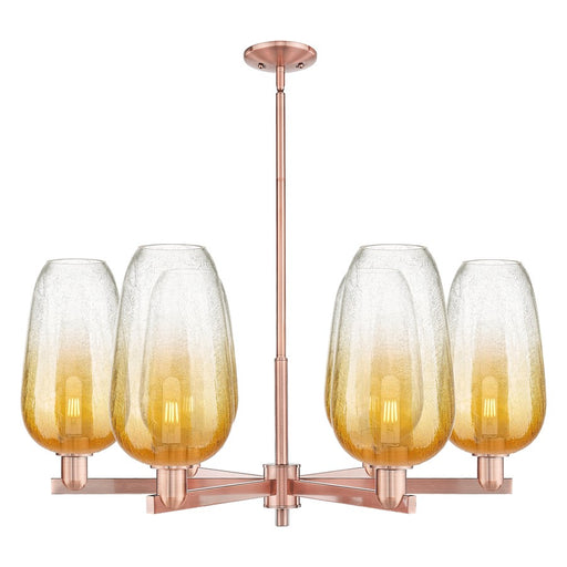 Innovations BH Flute 6Lt 24" Stem Chandelier, CP/AM - 716-6CR-AC-G484-7AM