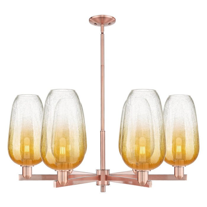 Innovations BH Flute 6Lt 24" Stem Chandelier, CP/AM - 716-6CR-AC-G484-7AM