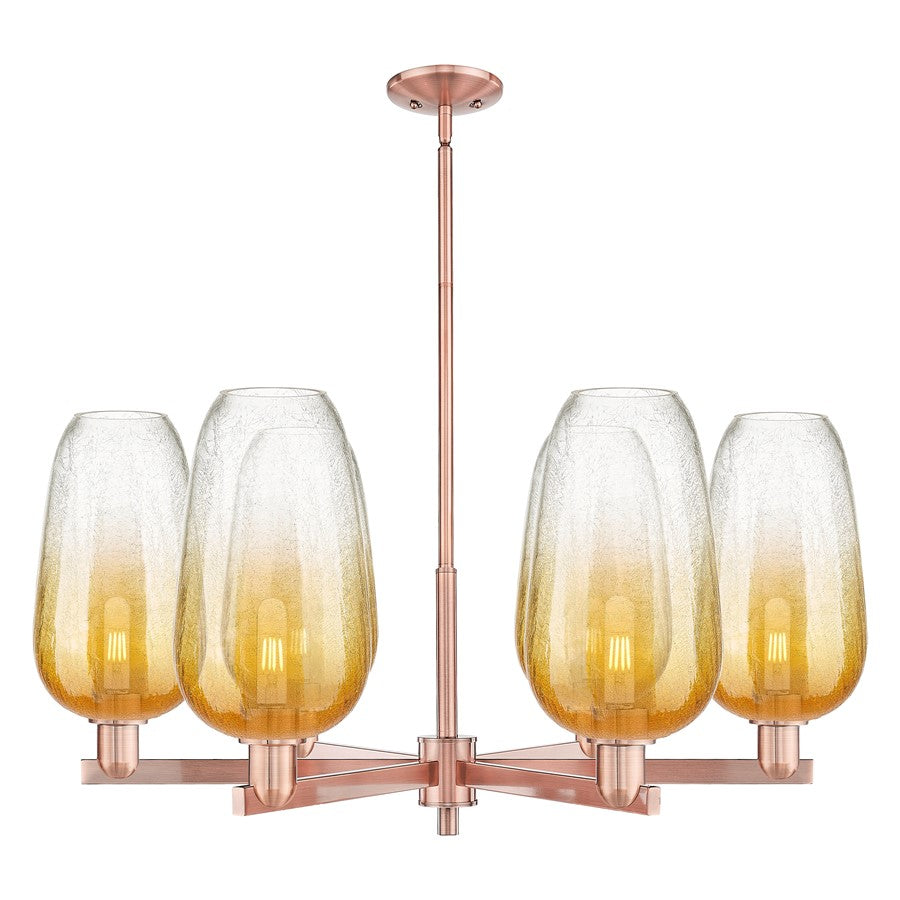 Innovations BH Flute 6Lt 24" Stem Chandelier, CP/AM - 716-6CR-AC-G484-7AM