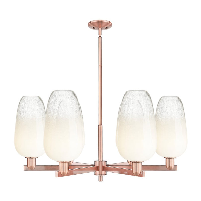 Innovations BH Flute 6Lt 24" Stem Chandelier, CP/Opal - 716-6CR-AC-G484-7OP