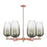 Innovations BH Flute 6Lt 24" Stem Chandelier, CP/SL - 716-6CR-AC-G484-7SL