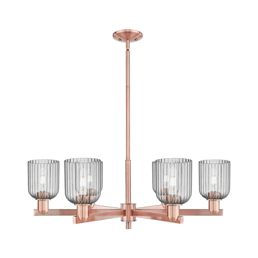 Innovations Bridal Veil 6Lt 35" Stem Chandelier, CP/SM - 716-6CR-AC-G559-5SM