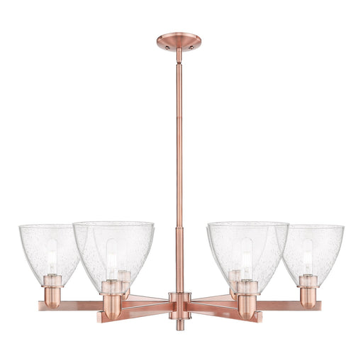 Innovations Bristol 37in 6-Light Chandelier | Industrial Antique Copper Steel and Cast Brass Seedy Glass | Dining Room & Living | Model 716-6CR-AC-GBD-754
