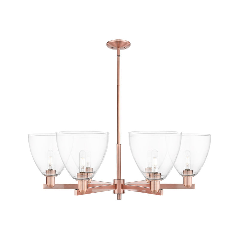Innovations Bristol 39in 6-Light Chandelier | Industrial Antique Copper Steel and Clear Glass | Dining Room & Living Room | Model 716-6CR-AC-GBD-92