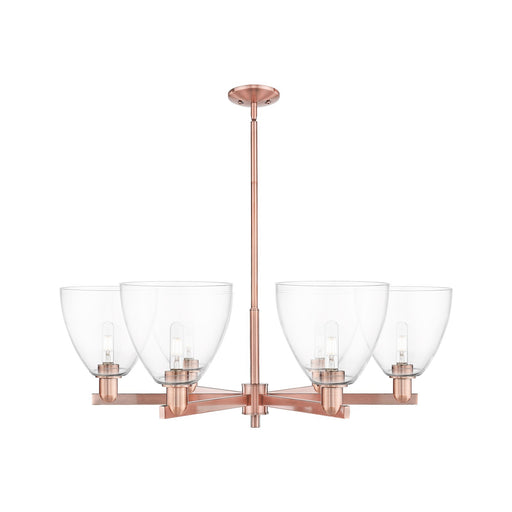 Innovations Bristol 39in 6-Light Chandelier | Industrial Antique Copper Steel and Clear Glass | Dining Room & Living Room | Model 716-6CR-AC-GBD-92