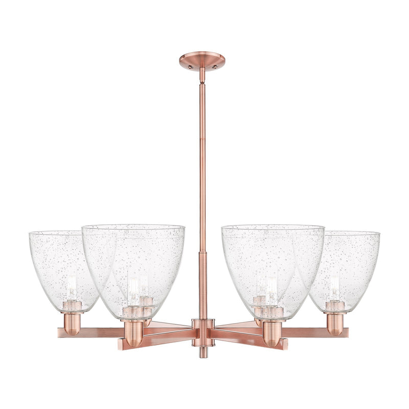 Innovations Bristol 39in 6-Light Chandelier | Industrial Antique Copper Steel and Seedy Glass | Dining Room & Living Room | Model 716-6CR-AC-GBD-94