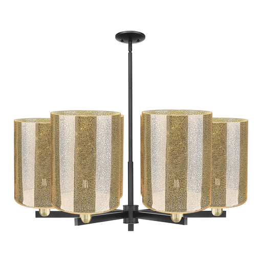 Innovations Cobbleskill 39in 6-Light Chandelier | Industrial Black Antique Brass and Mercury Glass | Dining Room & Living Room | Model 716-6CR-BAB-G116-L