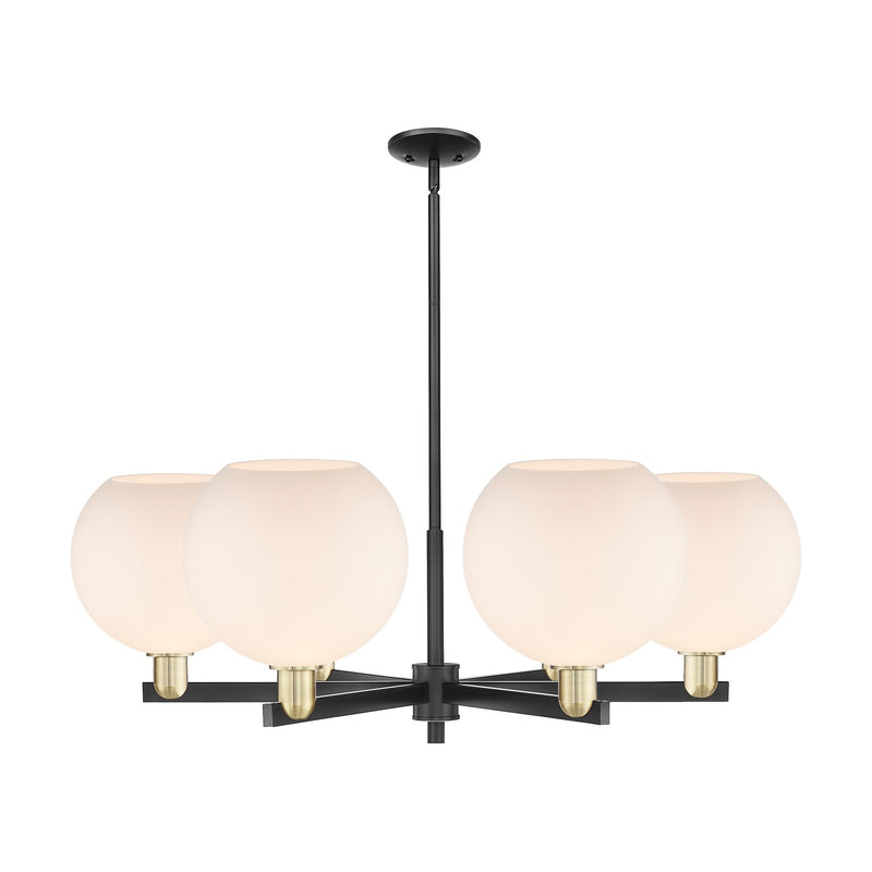 Innovations Athens 40in 6-Light Chandelier | Industrial Black Antique Brass and Matte White Glass | Kitchen Island & Dining | Model 716-6CR-BAB-G121-10