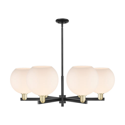 Innovations Athens 40in 6-Light Chandelier | Industrial Black Antique Brass and Matte White Glass | Kitchen Island & Dining | Model 716-6CR-BAB-G121-10