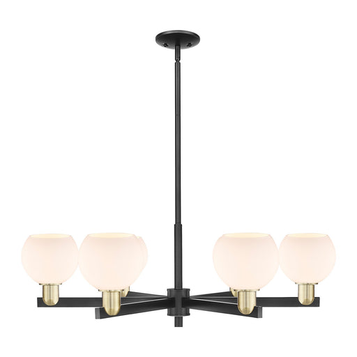 Innovations Athens 36in 6-Light Chandelier | Industrial Black Antique Brass and Matte White Glass | Kitchen Island & Dining | Model 716-6CR-BAB-G121-6