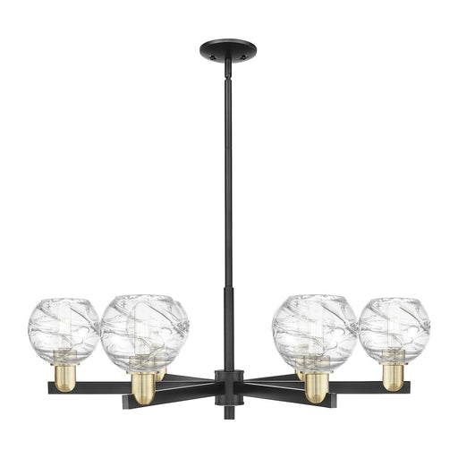 Innovations Athens Deco Swirl 24in 6-Light Chandelier | Industrial Black Antique Brass and Clear Glass | Dining Room & Foyer | Model 716-6CR-BAB-G1213-6CL