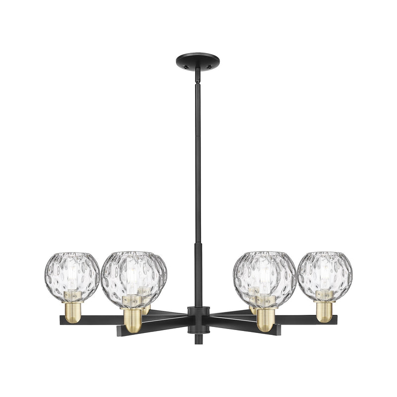 Innovations Athens Water Glass 36in 6-Light Chandelier | Industrial Black Antique Brass and Clear Glass | Kitchen Island & | Model 716-6CR-BAB-G1215-6