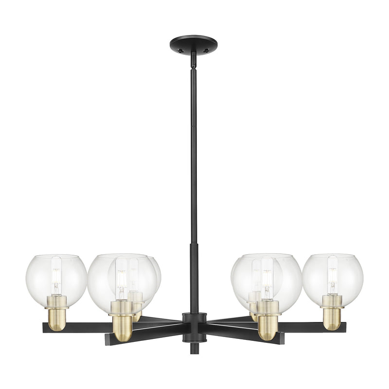 Innovations Athens 36in 6-Light Chandelier | Industrial Black Antique Brass and Clear Glass | Dining Room & Living Room | Model 716-6CR-BAB-G122-6