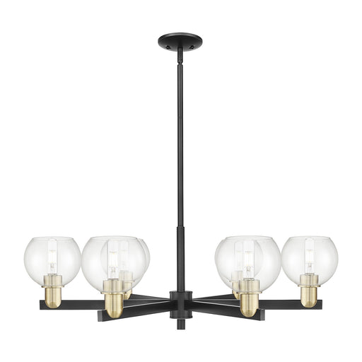 Innovations Athens 36in 6-Light Chandelier | Industrial Black Antique Brass and Clear Glass | Dining Room & Living Room | Model 716-6CR-BAB-G122-6