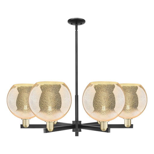 Innovations Athens 40in 6-Light Chandelier | Industrial Black Antique Brass and Mercury Glass | Dining Room & Living Room | Model 716-6CR-BAB-G128-10