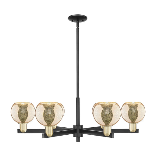 Innovations Athens 36in 6-Light Chandelier | Industrial Black Antique Brass and Mercury Glass | Dining Room & Living Room | Model 716-6CR-BAB-G128-6