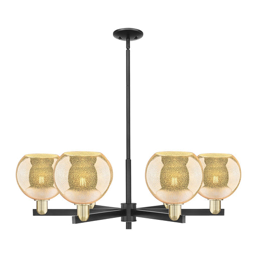 Innovations Athens 38in 6-Light Chandelier | Industrial Black Antique Brass and Mercury Glass | Dining Room & Living Room | Model 716-6CR-BAB-G128-8