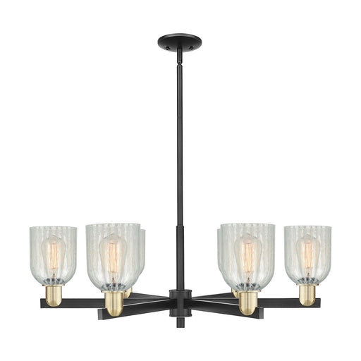 Innovations Caledonia 35in 6-Light Chandelier | Industrial Black Antique Brass Steel and Mouchette Glass | Dining Room & Living | Model 716-6CR-BAB-G2511