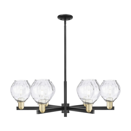 Innovations Waverly 36in 6-Light Chandelier | Industrial Black Antique Brass Steel and Clear Glass | Dining Room & Living Room | Model 716-6CR-BAB-G362