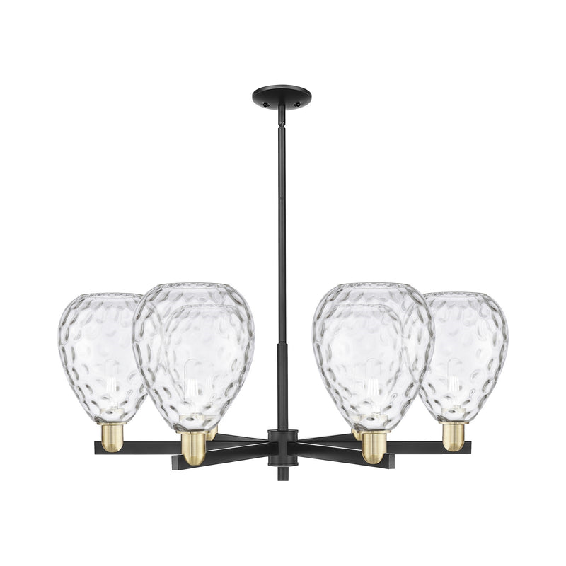 Innovations Waverly 38in 6-Light Chandelier | Industrial Black Antique Brass Steel and Clear Glass | Dining Room & Living Room | Model 716-6CR-BAB-G372