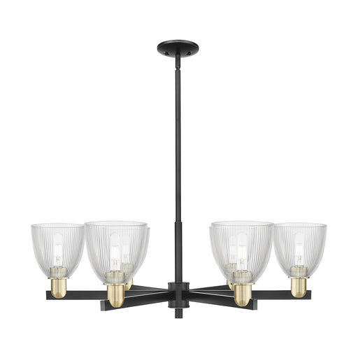 Innovations Castile 36in 6-Light Chandelier | Industrial Black Antique Brass Steel and Clear Glass | Dining Room & Living Room | Model 716-6CR-BAB-G382